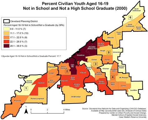 Map of Young Adults Neither Employed nor Attending School